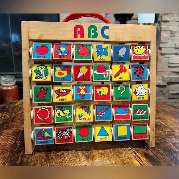 Eddu Toys Other - EDDU TOY | Wooden ABC & shapes hanging board